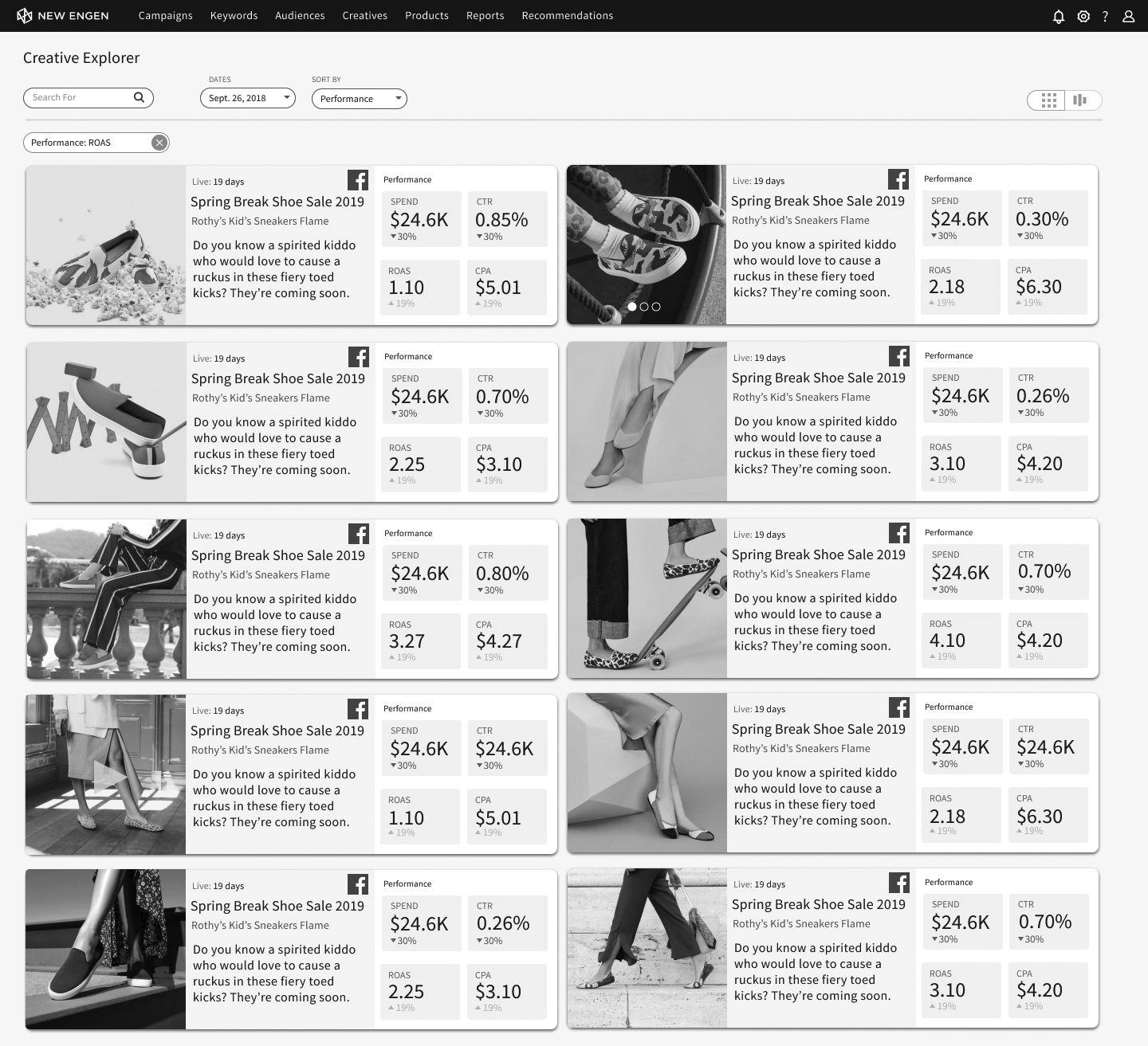 Creative Explorer Concept Wireframes